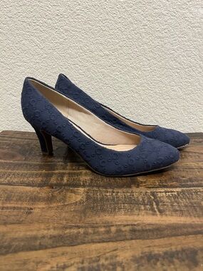 Kelly & Katie Genna Pump - Textured Navy Twill - Brand New No Box Sz 10